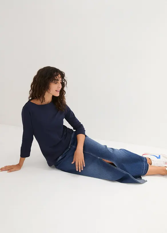 Langermet topp i 100% &oslash;kologisk bomull, bonprix