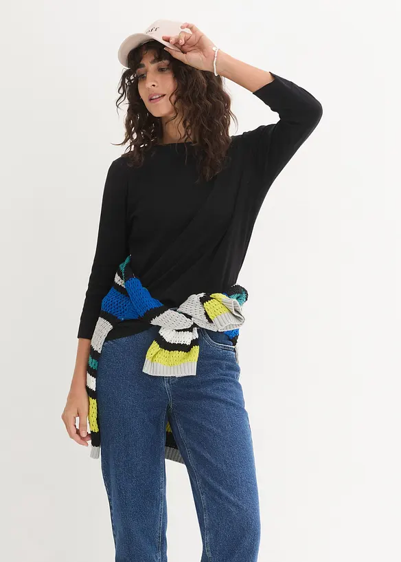 Langermet topp i 100% &oslash;kologisk bomull, bonprix