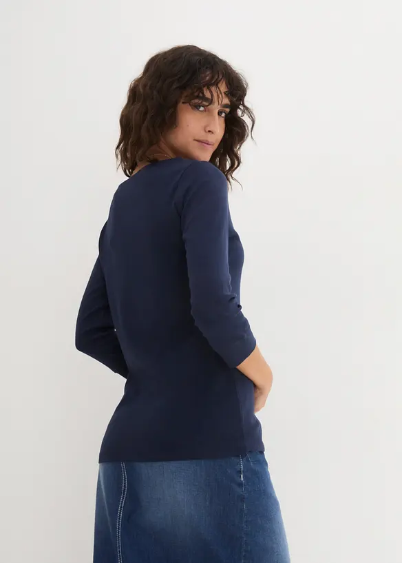 Langermet topp i 100% &oslash;kologisk bomull, bonprix