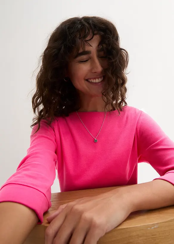 Langermet topp i 100% &oslash;kologisk bomull, bonprix