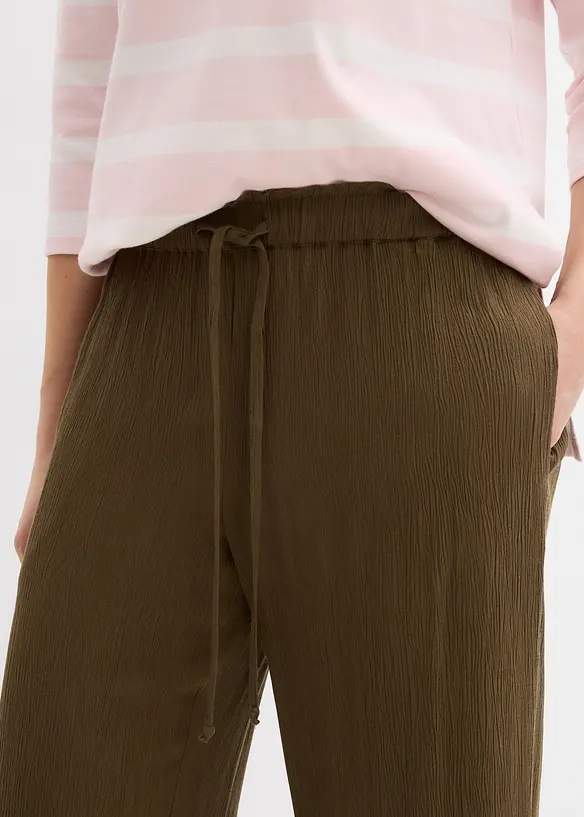 Bukse i 100% viskose med vide ben, bonprix