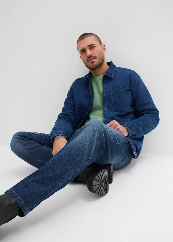 Regular Fit-jeans i lett denim med stretch og elastisk linning, Straight (2-pack), bonprix