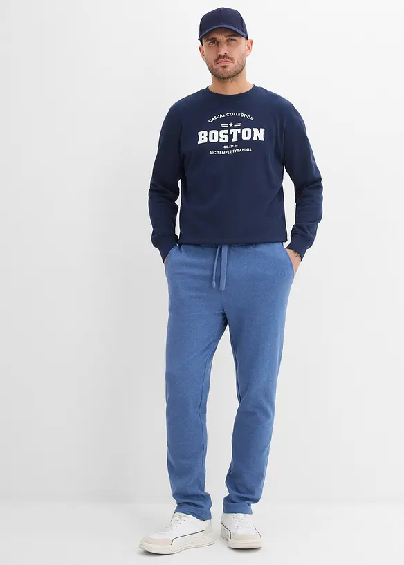 Innvendig flosset joggebukset med rett nederkant, bonprix