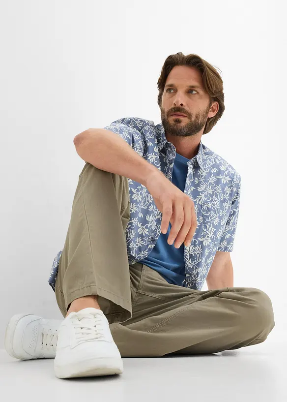 Regular Fit-twillbukse i 100% bomull, Straight, bonprix