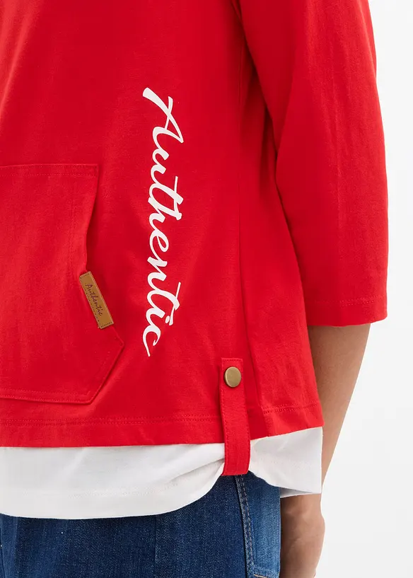 Hettegenser i 100% bomull med 3/4-lange ermer, bonprix