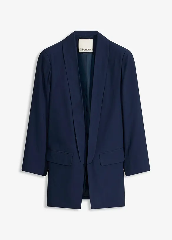 Lang blazer i viskosemiks, bonprix
