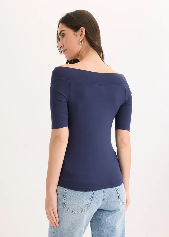 Off shoulder-topp i viskosemiks, bonprix