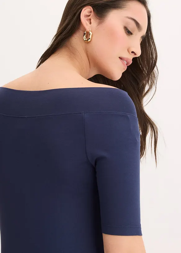 Off shoulder-topp i viskosemiks, bonprix