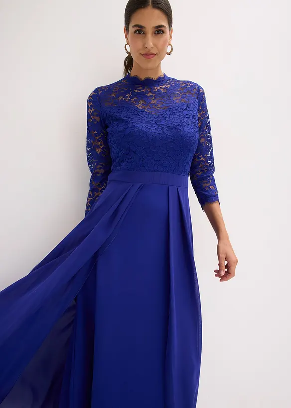 Maxikjole med blonder, bonprix