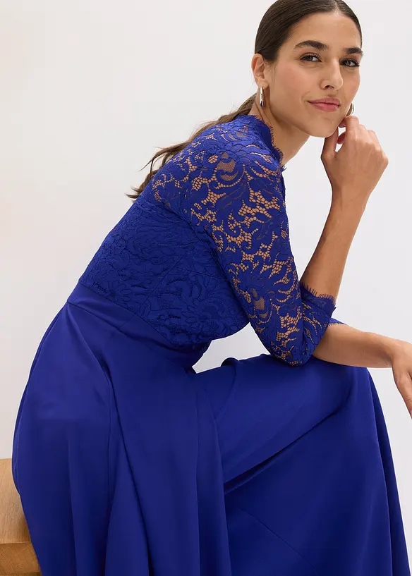 Maxikjole med blonder, bonprix