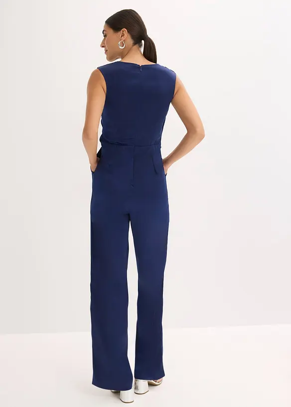 Jumpsuit i sateng med glans, bonprix