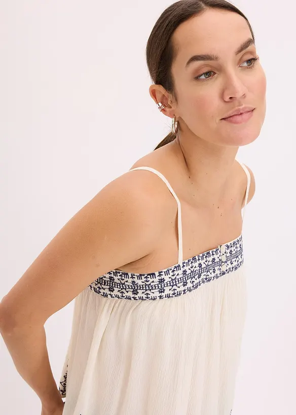 Stroppetopp med broderier, bonprix