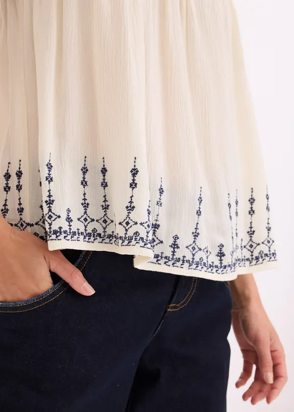 Stroppetopp med broderier, bonprix