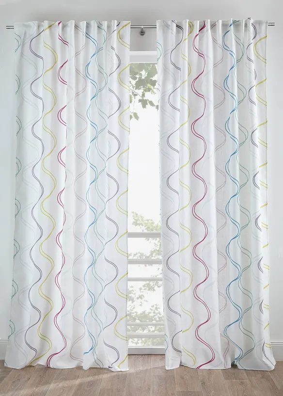 Gardin med b&oslash;lgem&oslash;nster (1-pack), bonprix