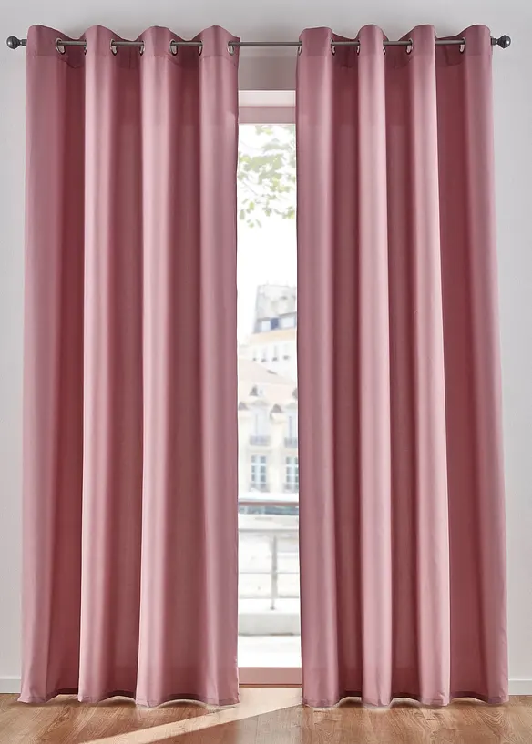 Lettstelt gardin av mikrofiber (2-pack), bonprix