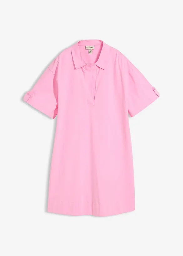 Skjortekjole i elastisk materiale med &oslash;kologisk bomull, bonprix