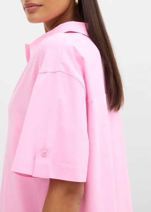 Skjortekjole i elastisk materiale med &oslash;kologisk bomull, bonprix