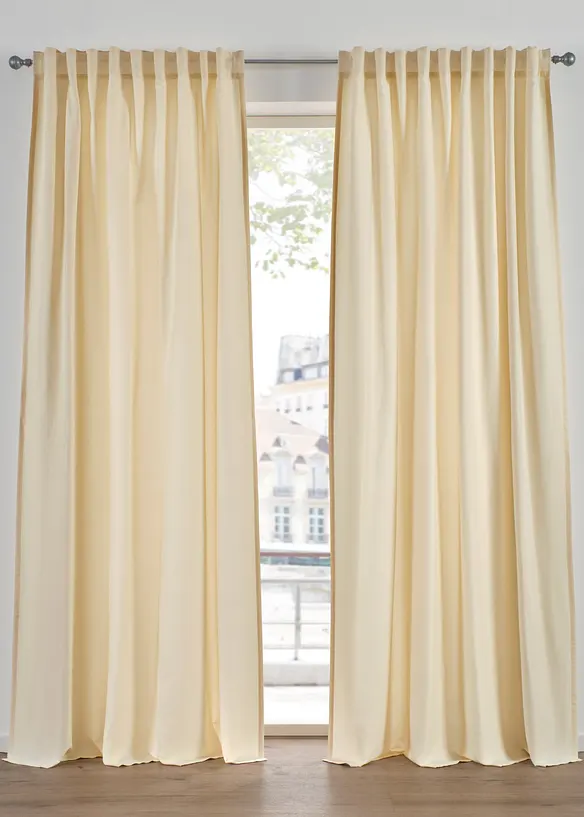 Gardin i lettstelt materiale av mikrofiber (2-pack), bonprix