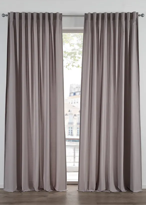 Gardin i lettstelt materiale av mikrofiber (2-pack), bonprix