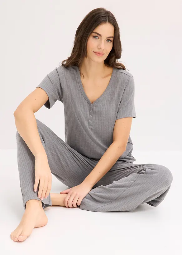 Kosedress i ribbet materiale med viskose, bonprix