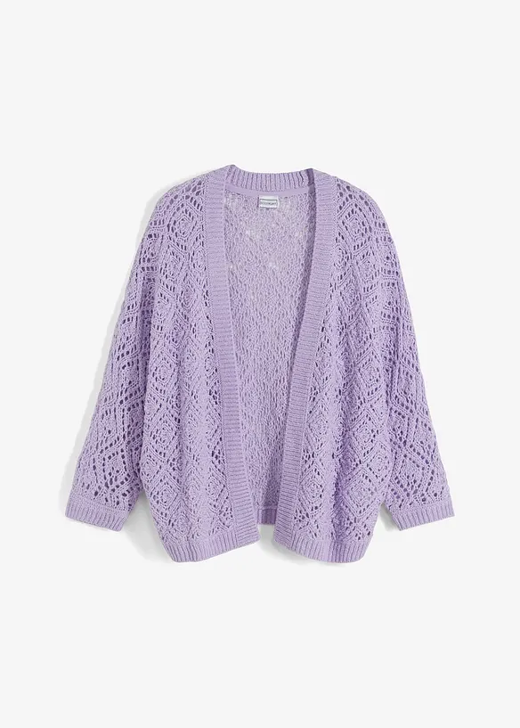 Cardigan med hullm&oslash;nster, bonprix