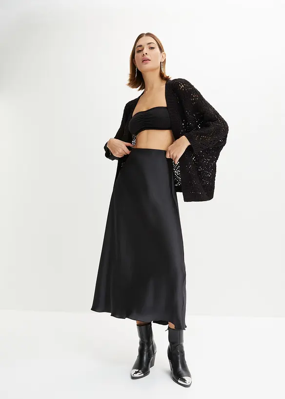 Cardigan med hullm&oslash;nster, bonprix