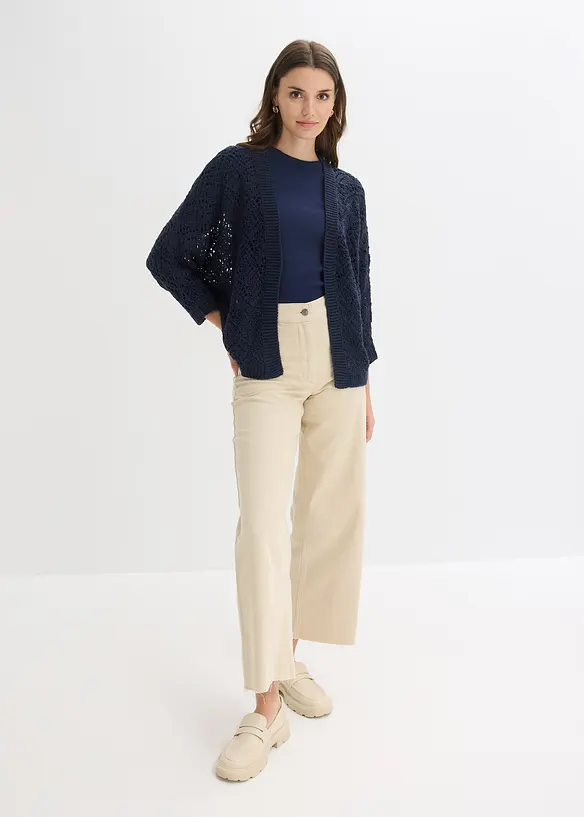 Cardigan med hullm&oslash;nster, bonprix