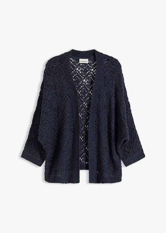 Cardigan med hullm&oslash;nster, bonprix