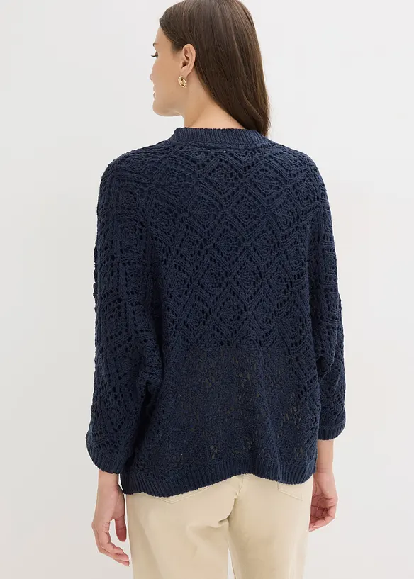 Cardigan med hullm&oslash;nster, bonprix