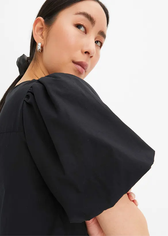 Vevd midikjole i &oslash;kologisk bomull, bonprix