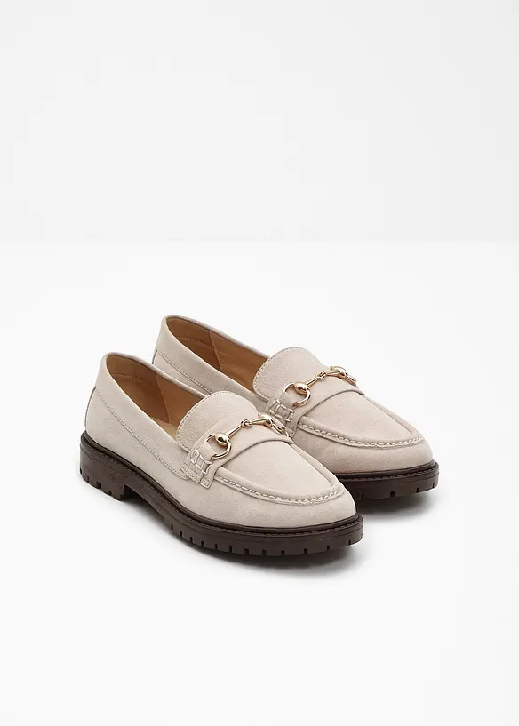 Chunky loafers med spenne, bonprix