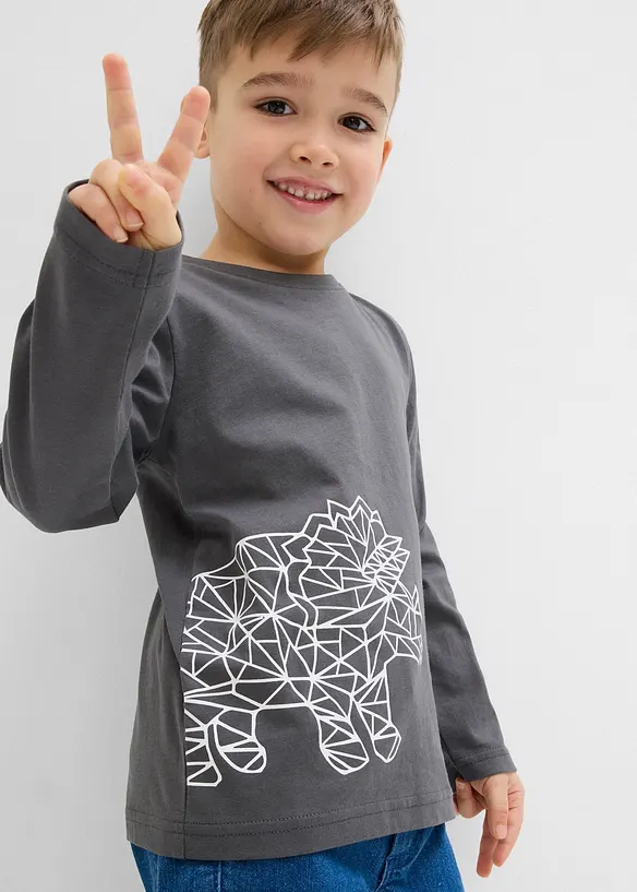 Langermet shirt i 100% &oslash;kologisk bomull, bonprix