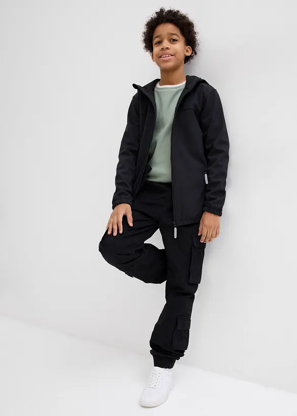 Softshelljakke med hette, vannavvisende, bonprix