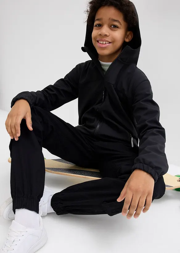 Softshelljakke med hette, vannavvisende, bonprix