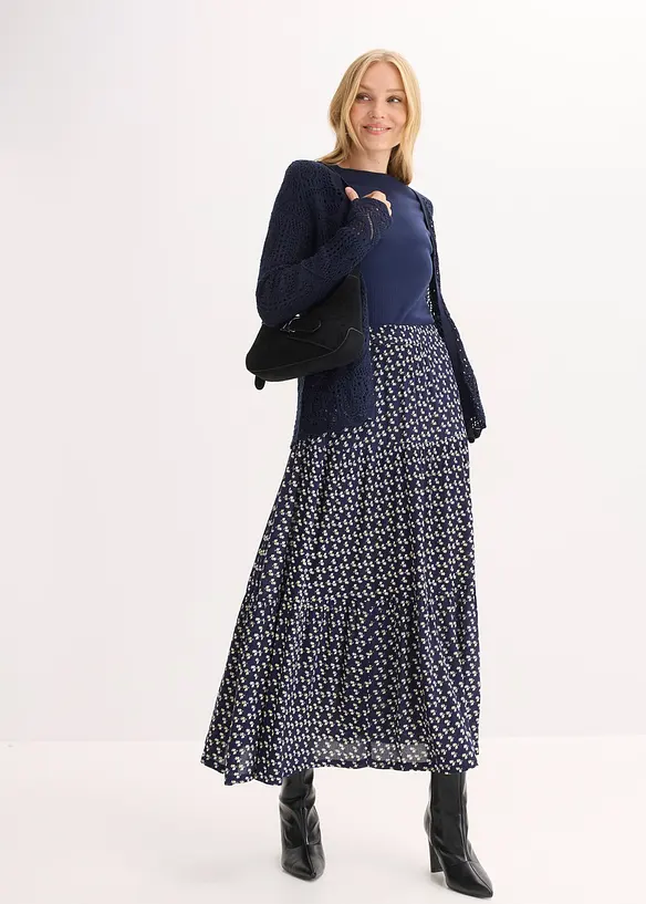 Cardigan med hullm&oslash;nster, bonprix