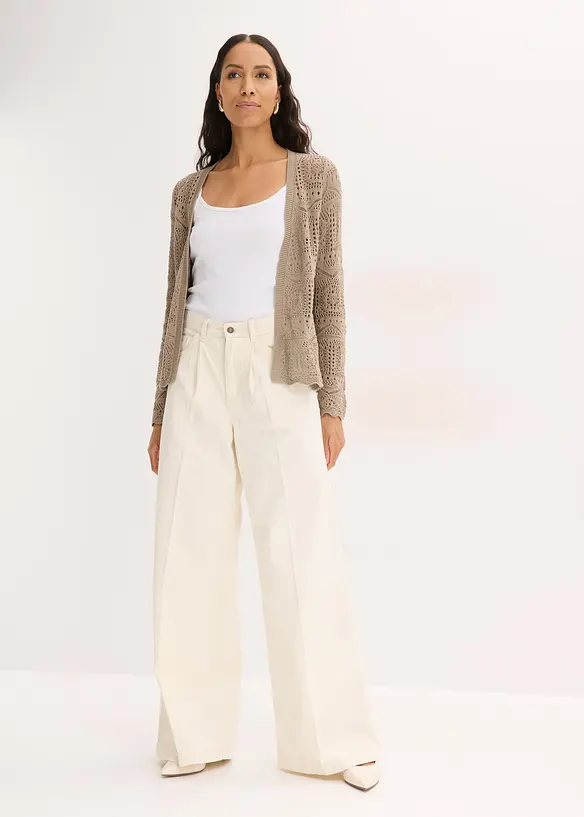 Cardigan med hullm&oslash;nster, bonprix