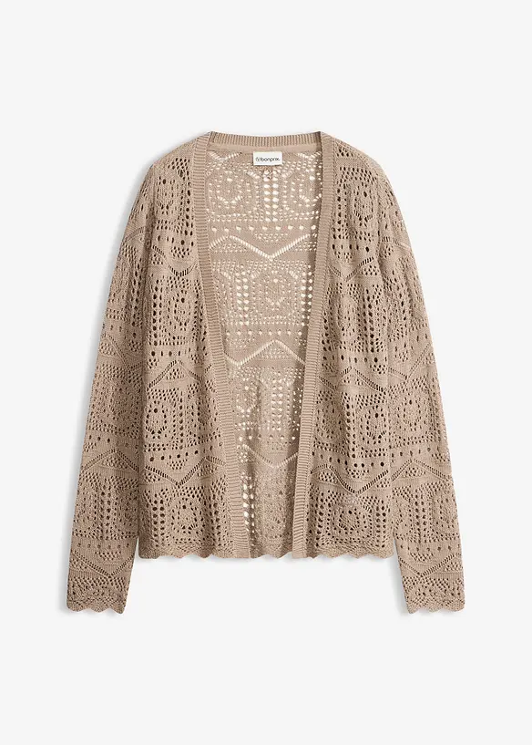 Cardigan med hullm&oslash;nster, bonprix