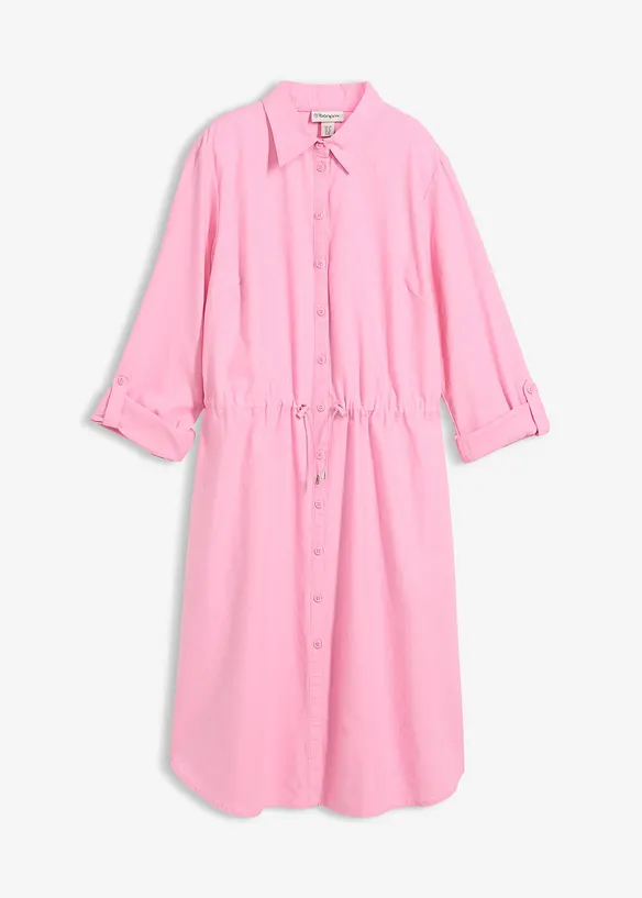 Skjortekjole av lin-/bomullsmiks, bonprix