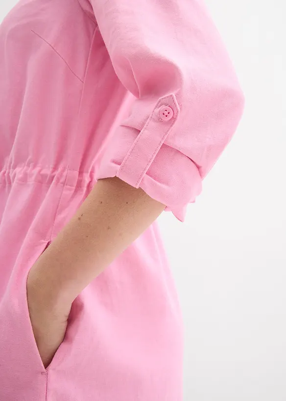 Skjortekjole av lin-/bomullsmiks, bonprix