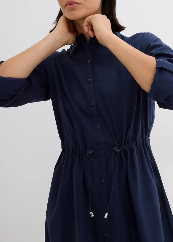 Skjortekjole av lin-/bomullsmiks, bonprix