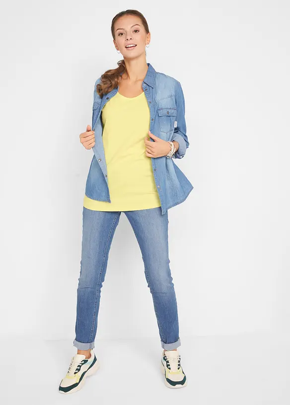 Lang topp i 100% bomull (5-pack), bonprix