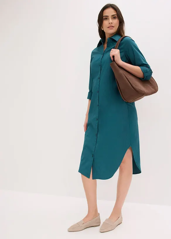 Skjortekjole i bomullspoplin, bonprix