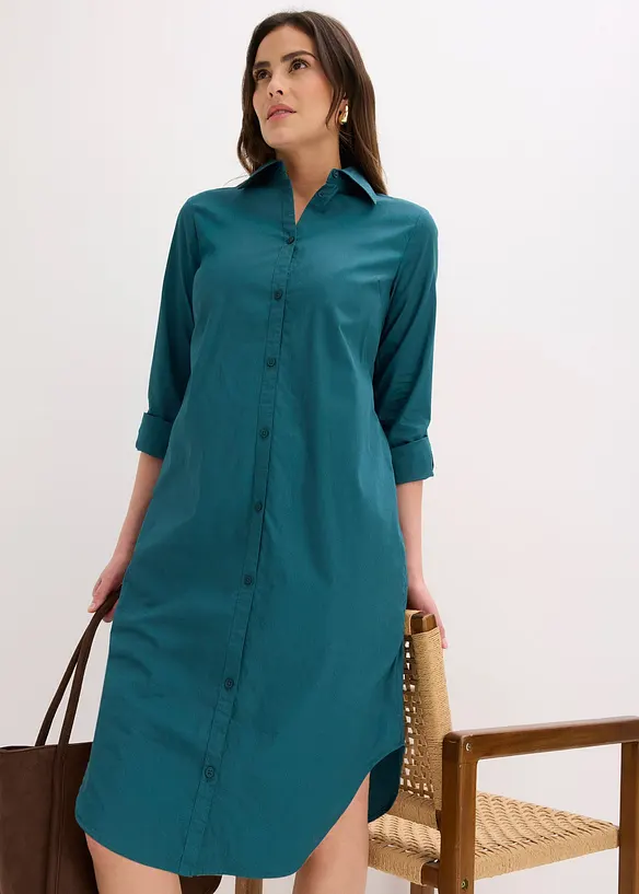 Skjortekjole i bomullspoplin, bonprix