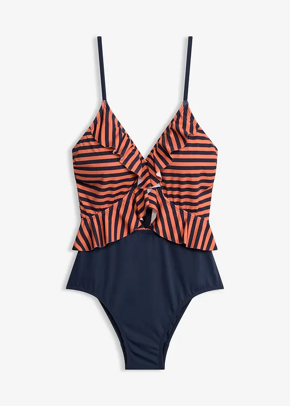 Badedrakt med volang, bonprix