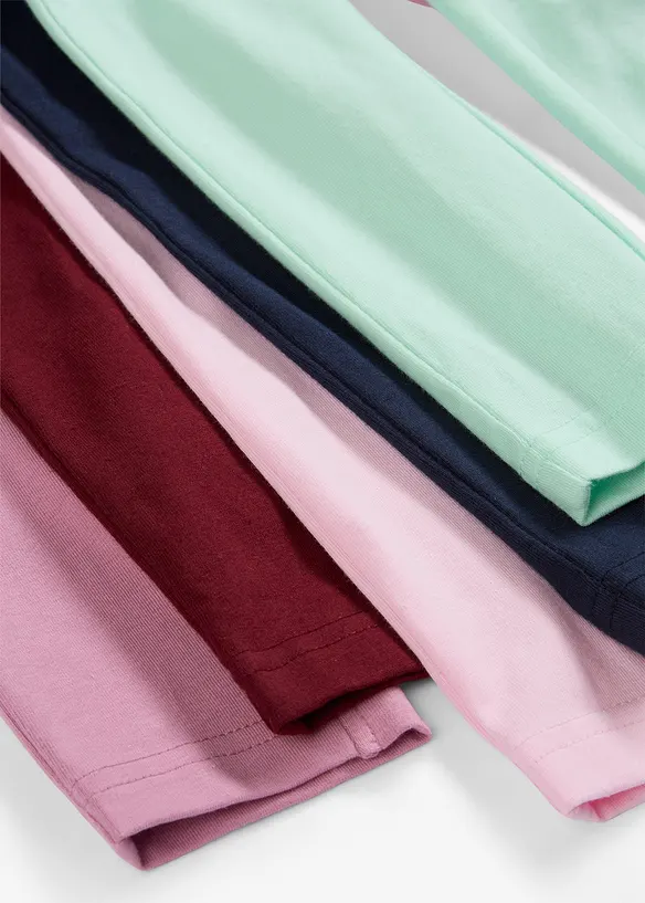 Leggings i &oslash;kologisk bomull med elastan (5-pack), bonprix