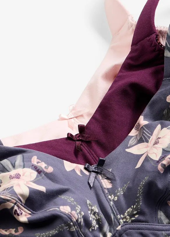 BH uten b&oslash;yle med &oslash;kologisk bomull (3-pack), bonprix