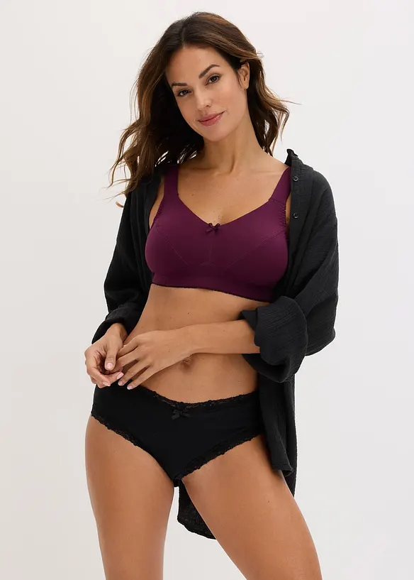 BH uten b&oslash;yle med &oslash;kologisk bomull (3-pack), bonprix