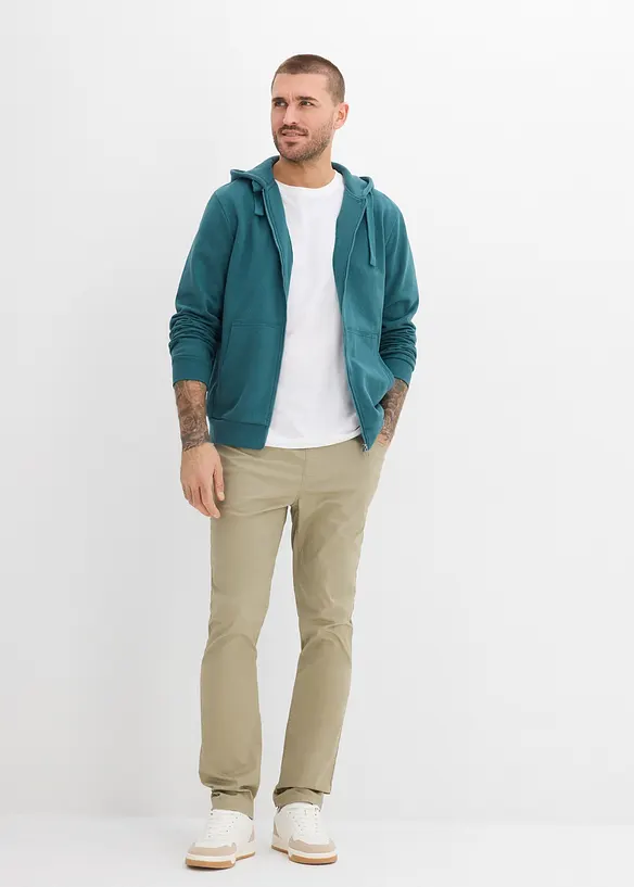 Komfortabel slip on-bukse i Regular Fit med kontrastfarget snor, bonprix