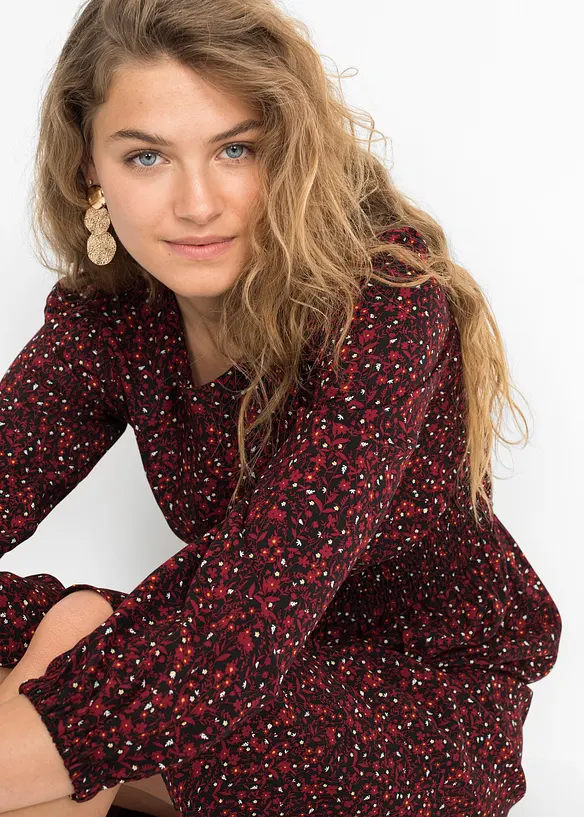 Midikjole med blomsterm&oslash;nster, bonprix