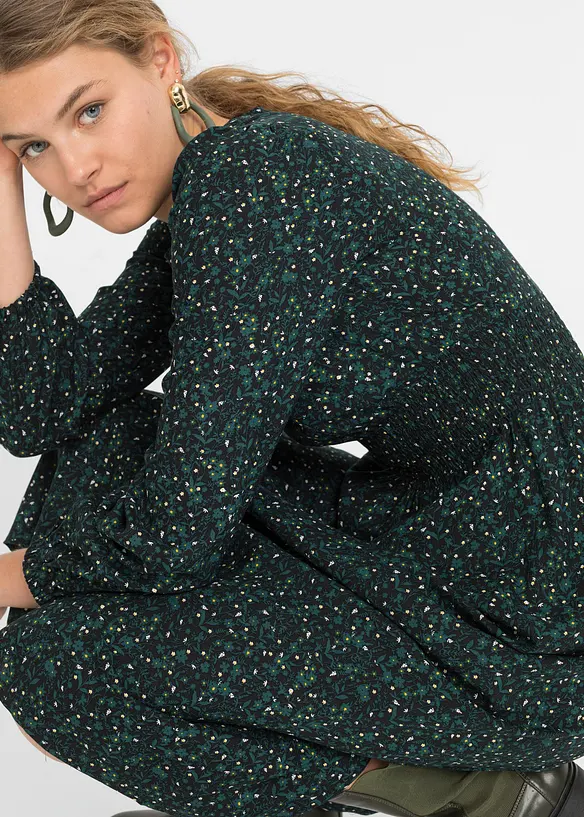 Midikjole med blomsterm&oslash;nster, bonprix